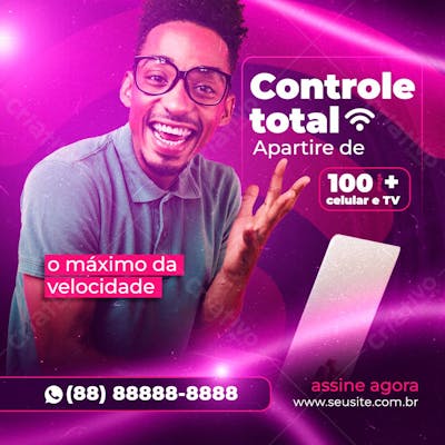 Controle Total E O Máximo De Velocidade Provedor De Internet Social Media Psd Editável