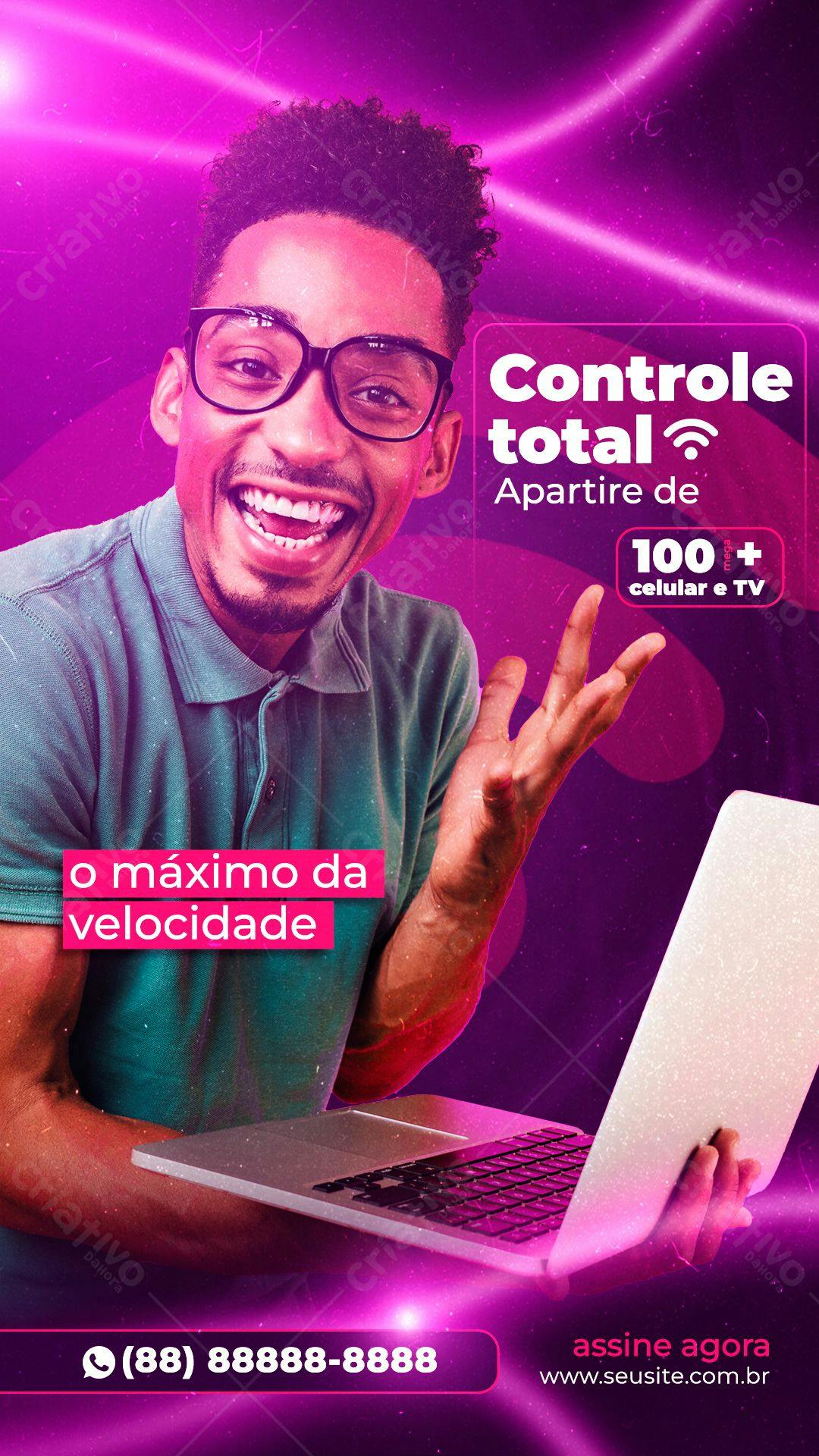 Flyer para Propaganda de Internet de Alta Velocidade PSD Editável
