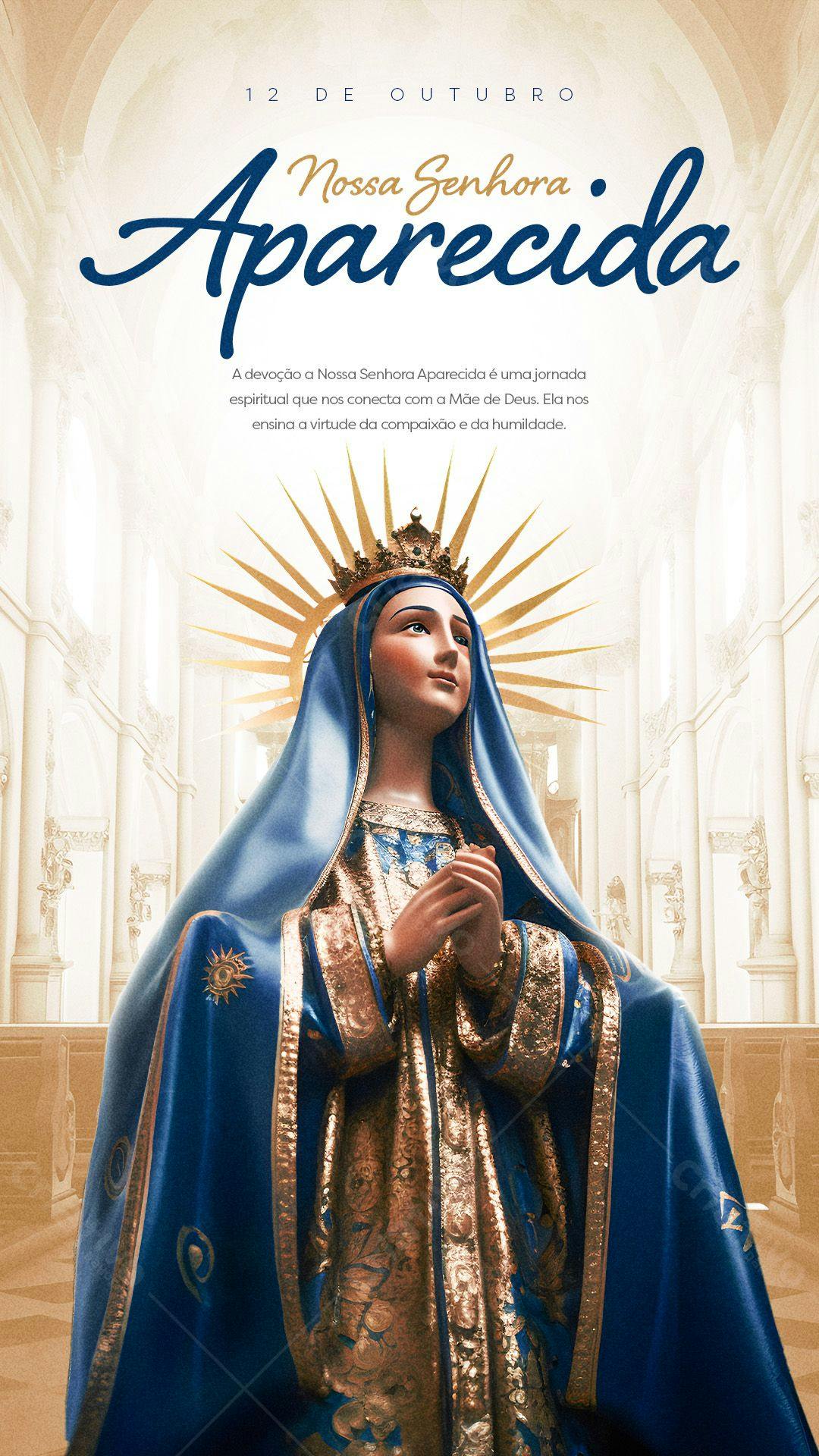 Imagem Nossa Senhora Aparecida 12 Outubro PSD Editável