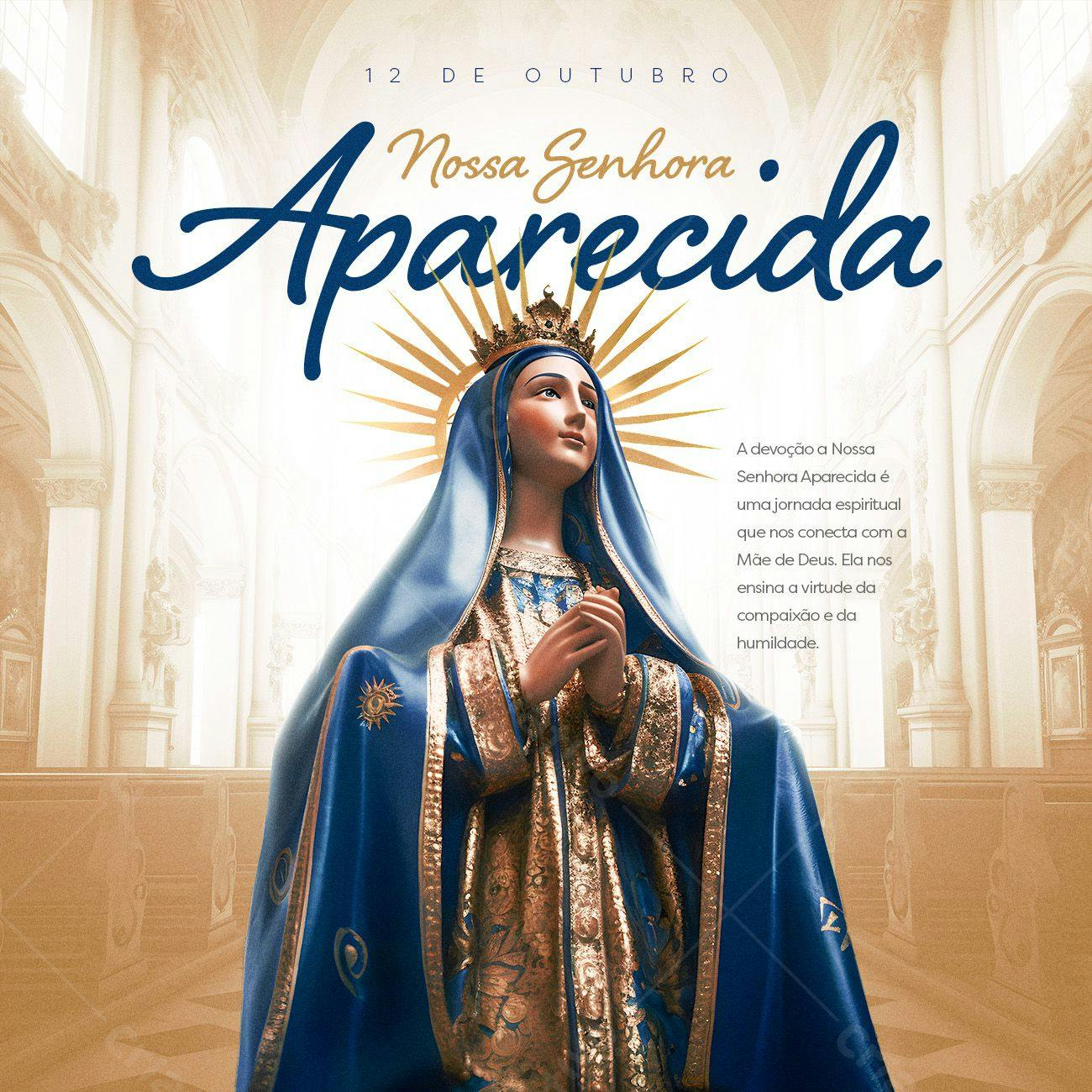 Imagem Nossa Senhora Aparecida 12 Outubro PSD Editável