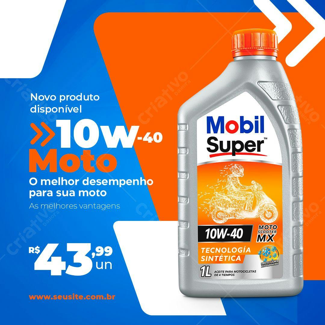 Anúncio de Óleo de Moto 10W-40 PSD Editável