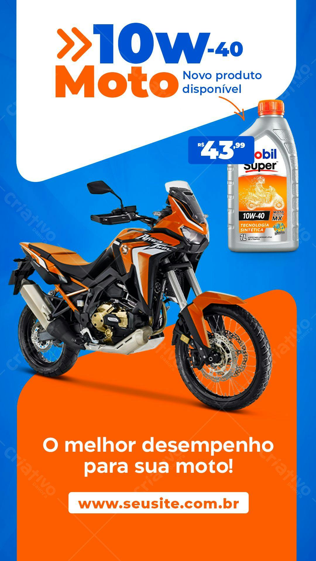 Banner para Promoção de Óleo de Moto PSD Editável