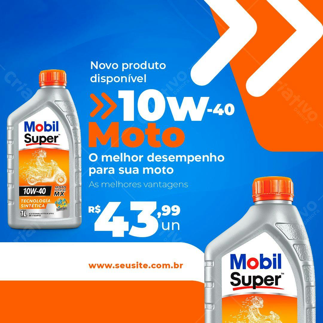 Banner Anúncio Óleo de Moto 10w40 PSD Editável