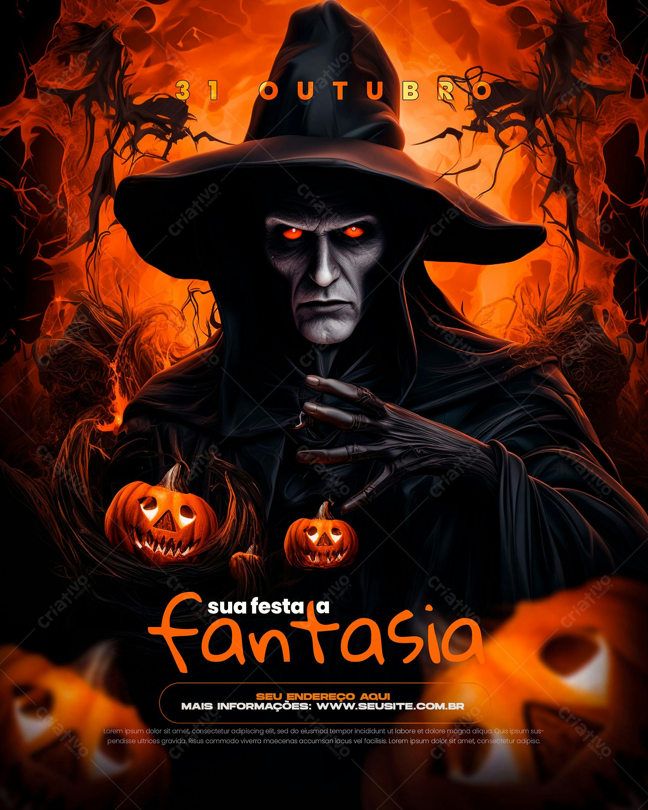 Flyer para Festa de Halloween PSD Editável