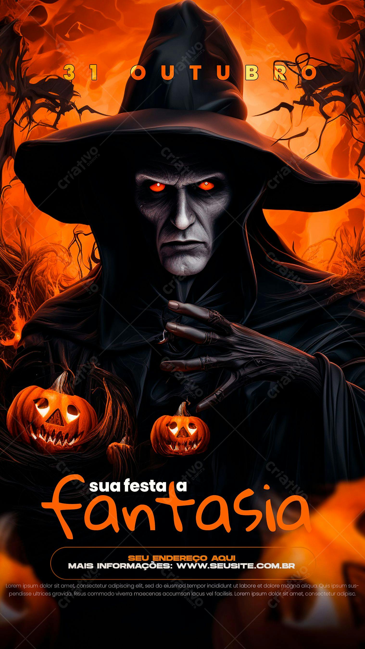 Flyer para Festa de Halloween PSD Editável