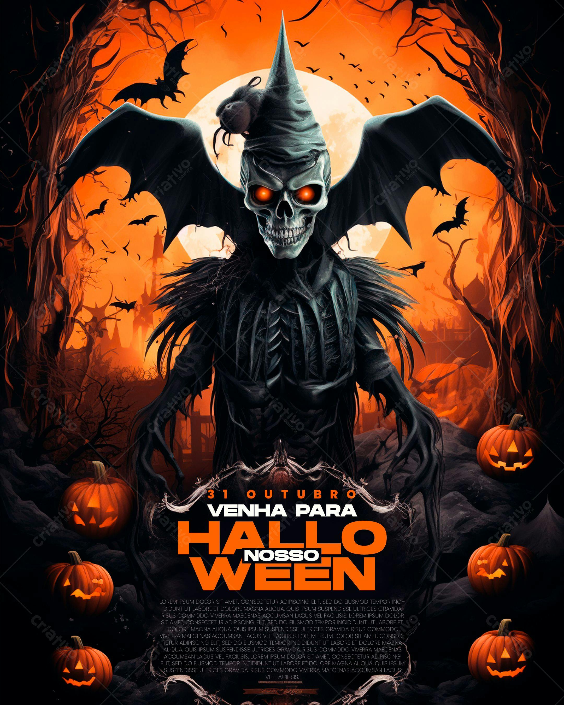 Flyer para Festa de Halloween PSD Editável