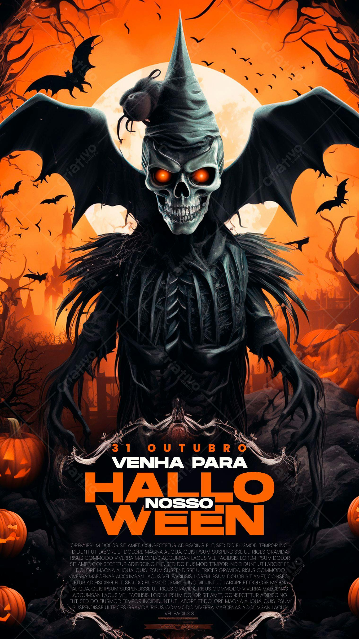 Flyer para Festa de Halloween PSD Editável