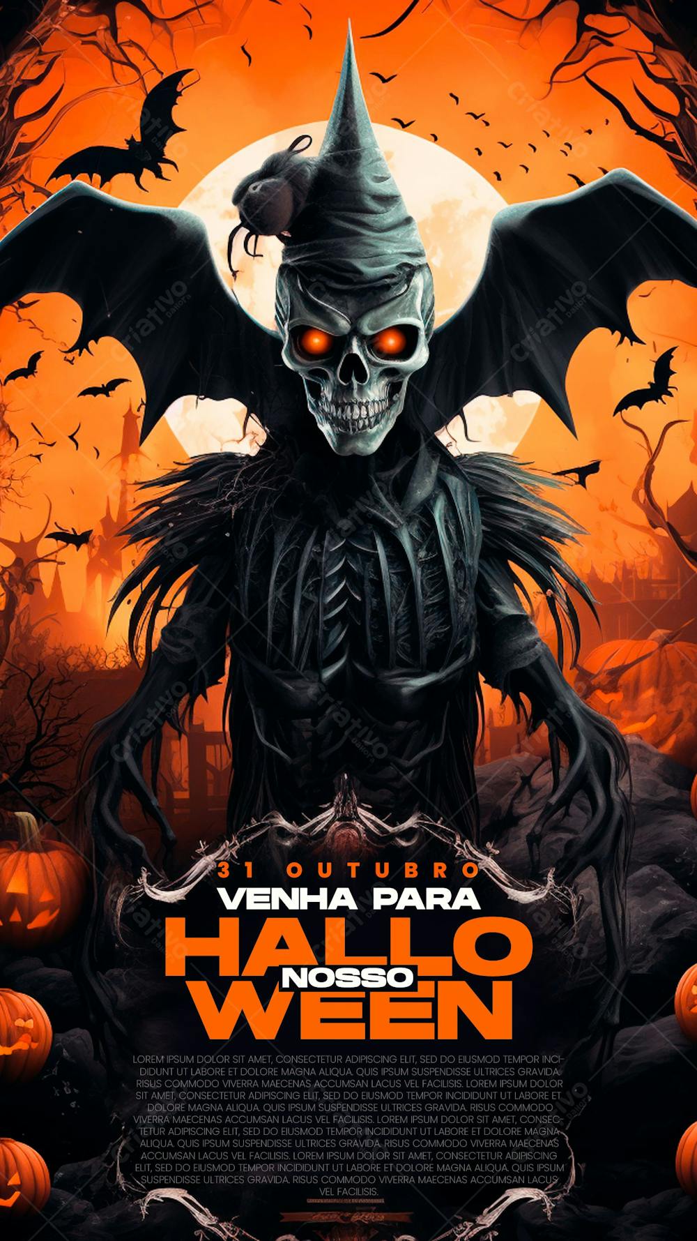 Flyer Venha Para O Nosso Halloween Story