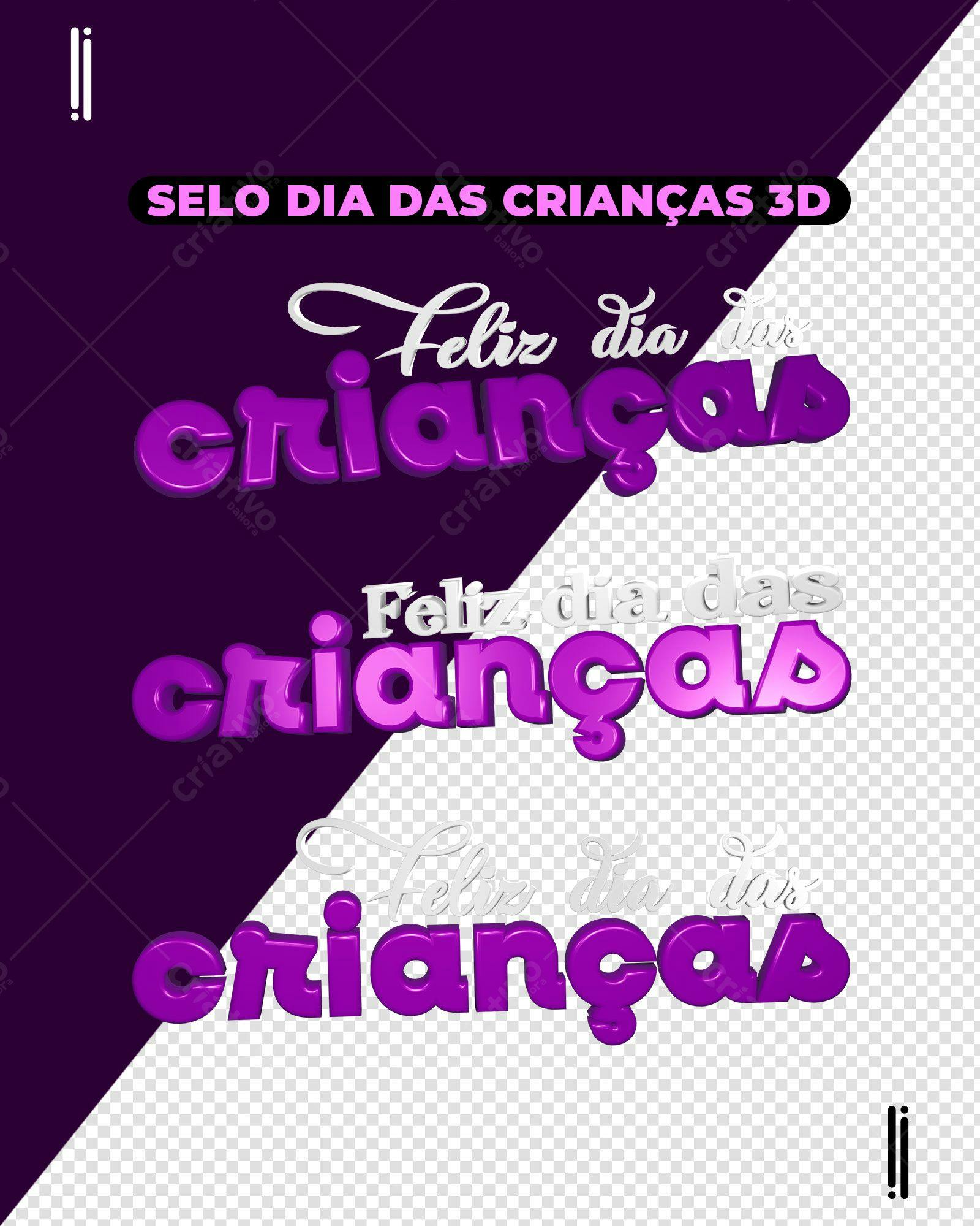 Selo Dia das Crianças 3D PSD Editável