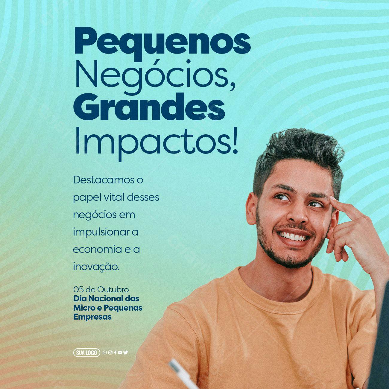 Post para Redes Sociais Dia Nacional da Micro e Pequena Empresa PSD Editável