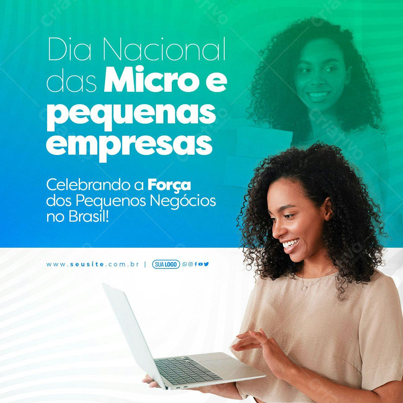 Post para Redes Sociais Dia Nacional das Micro e Pequenas Empresas PSD Editável