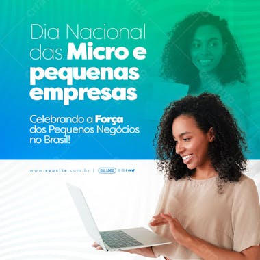 Post dia nacional da micro e pequena empresa celebrando a força dos pequenos negócios