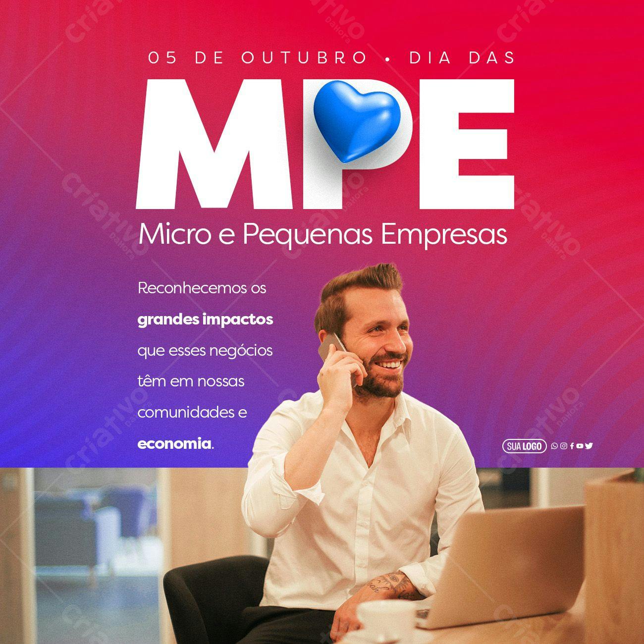 Post para Redes Sociais Dia das MPEs PSD Editável