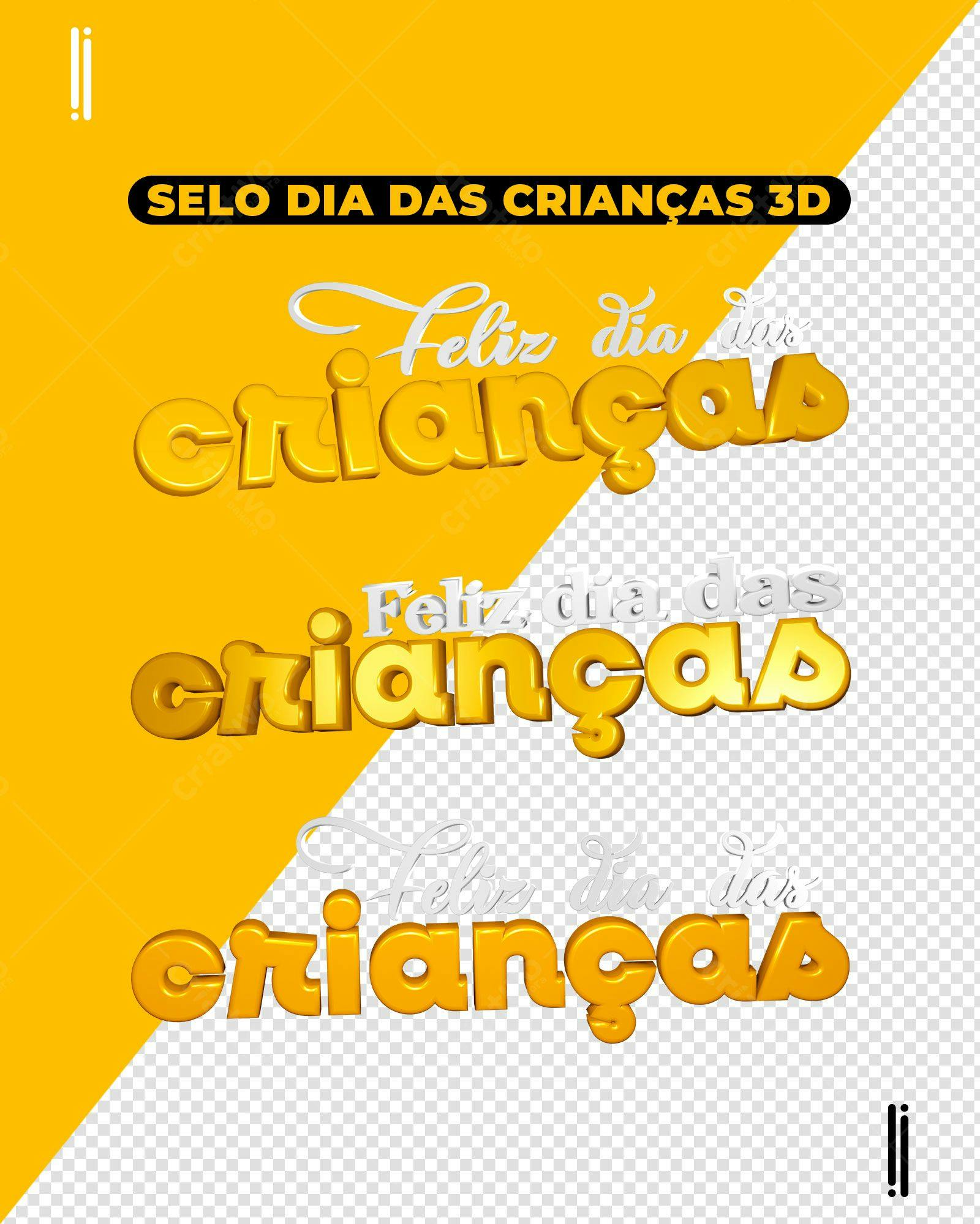 Selo Dia das Crianças 3D PSD Editável