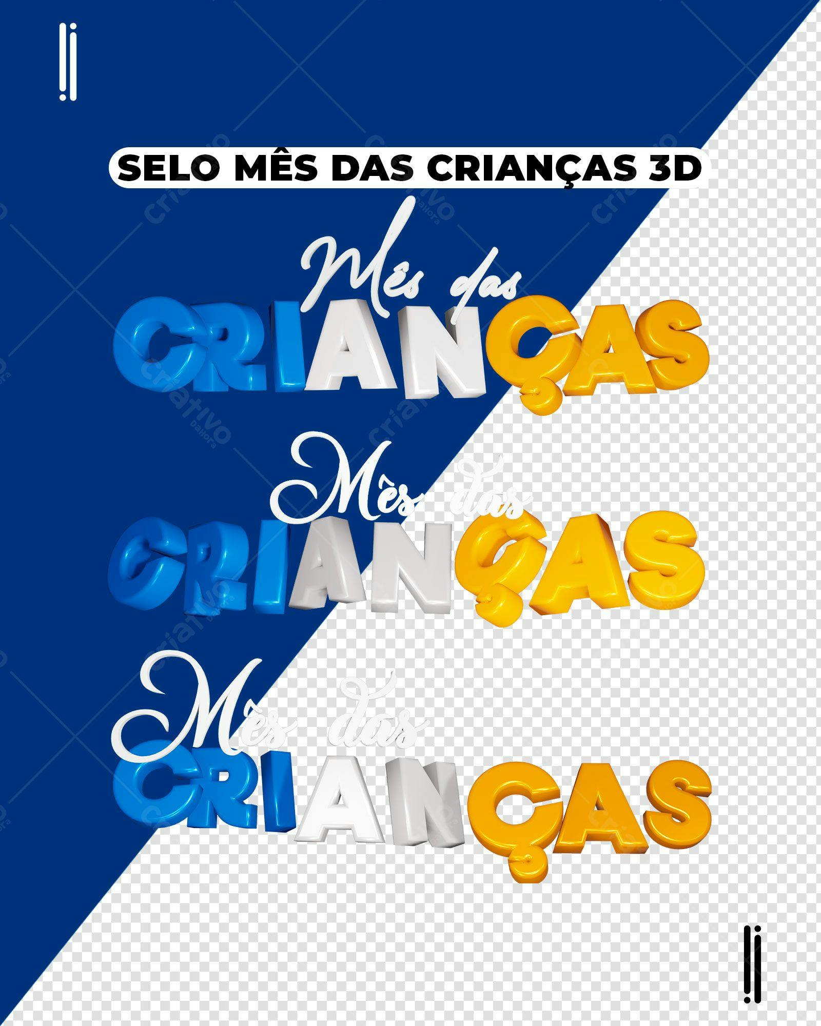 Selo Dia das Crianças 3D PSD Editável