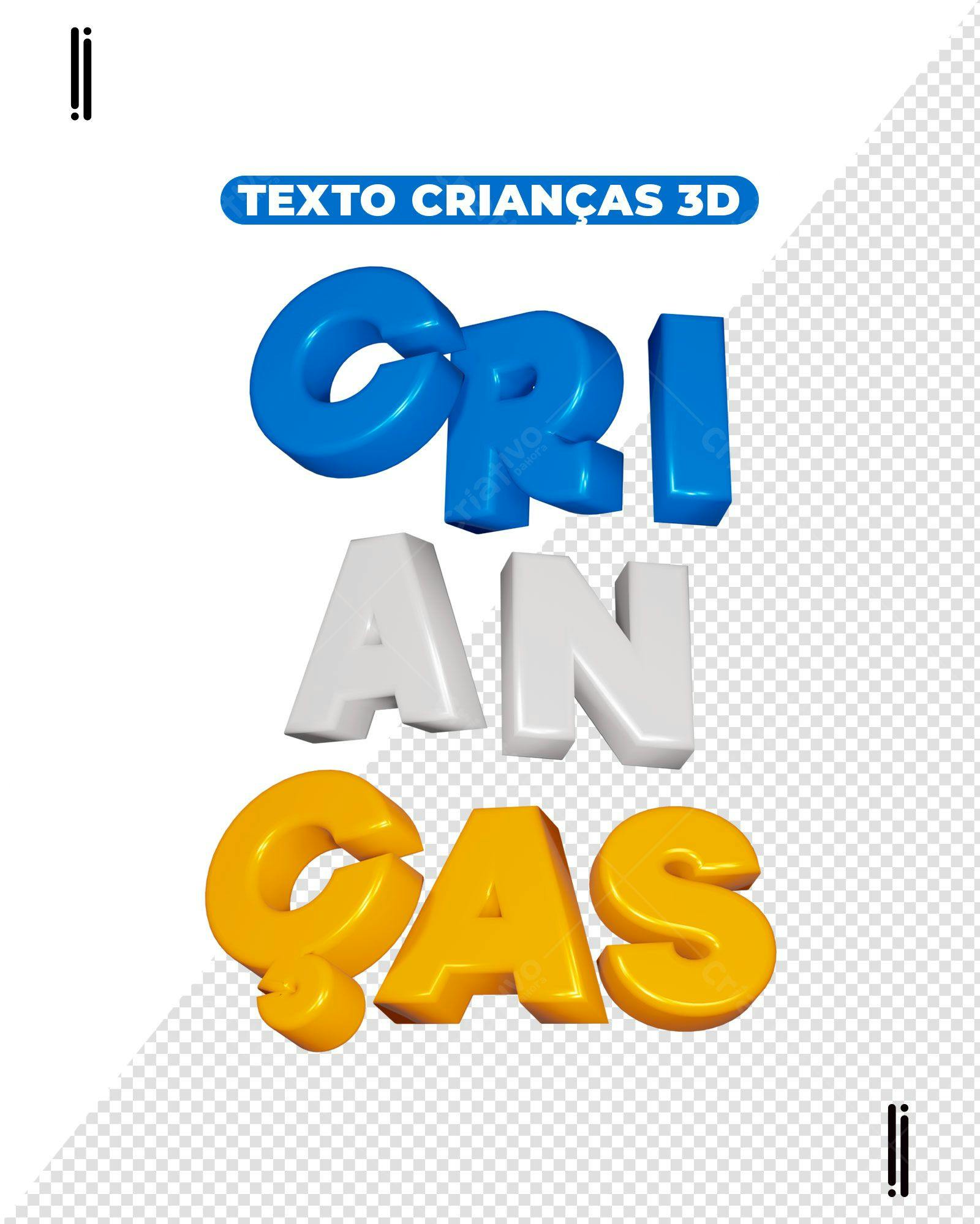 Texto 3D para Crianças PSD Editável