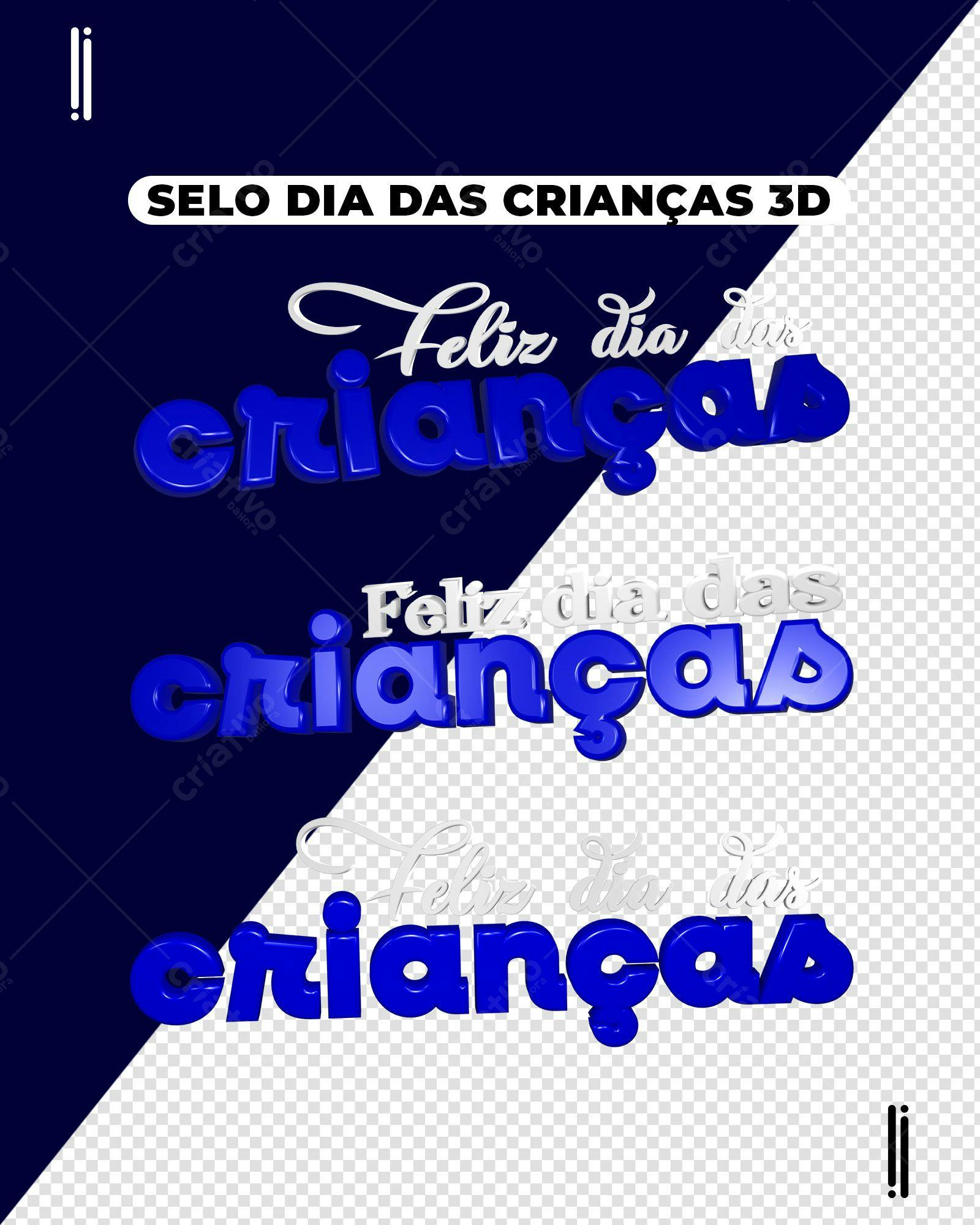 Selo Dia das Crianças 3D PSD Editável