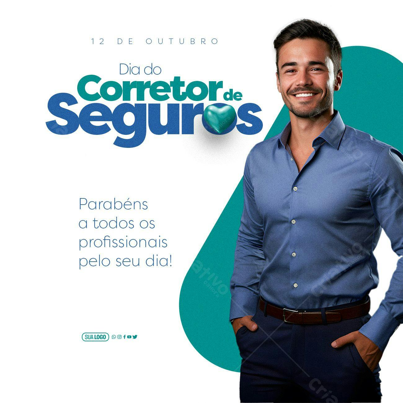 Post para Dia do Corretor de Seguros PSD Editável