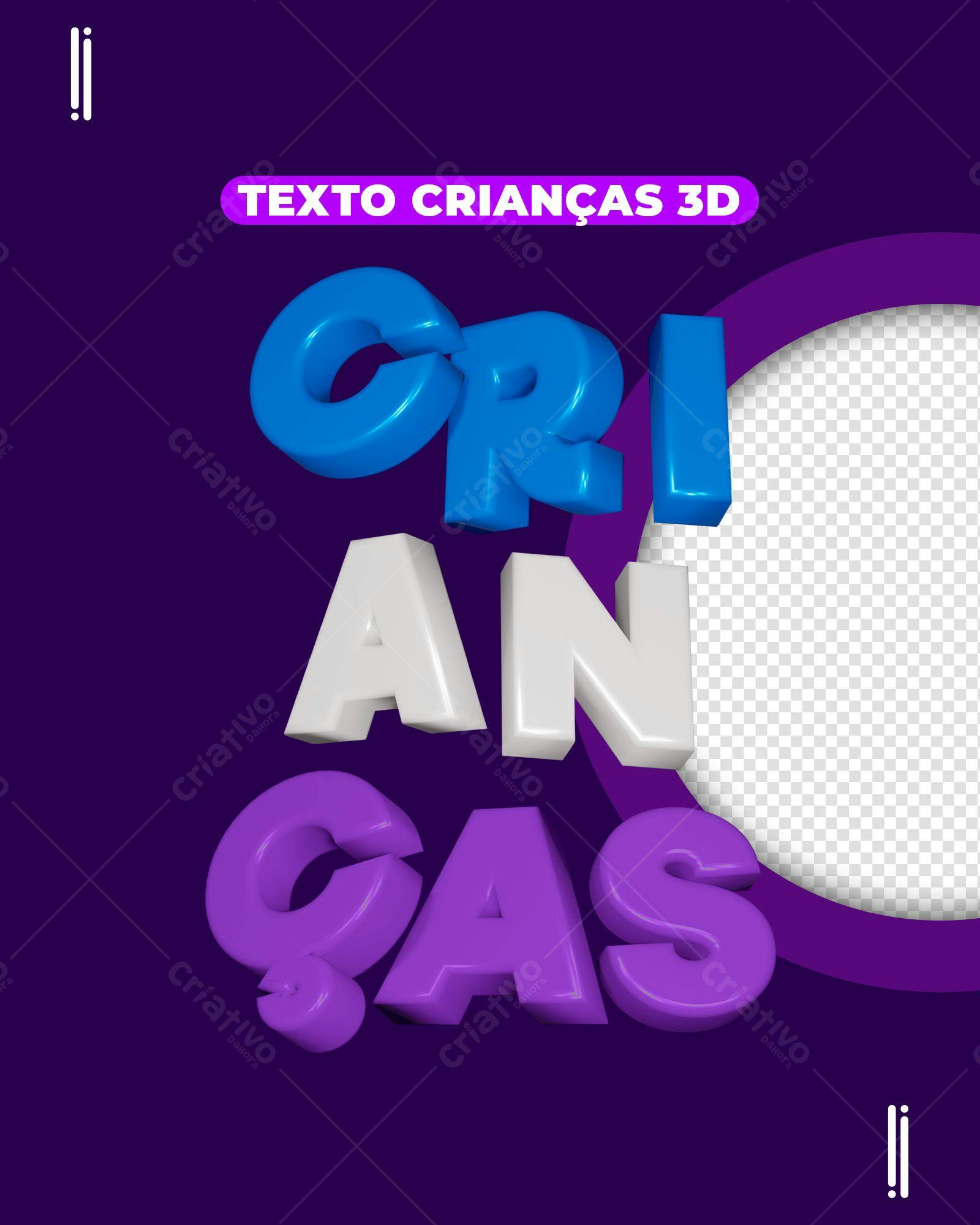 Texto 3D para Crianças PSD Editável