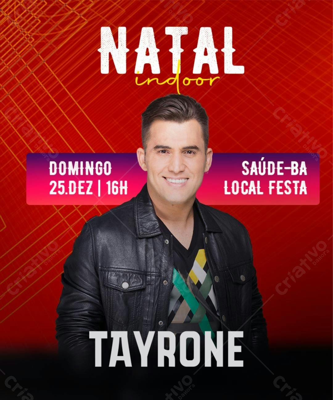 Flyer para Evento de Natal Indoor com Tayrone PSD Editável