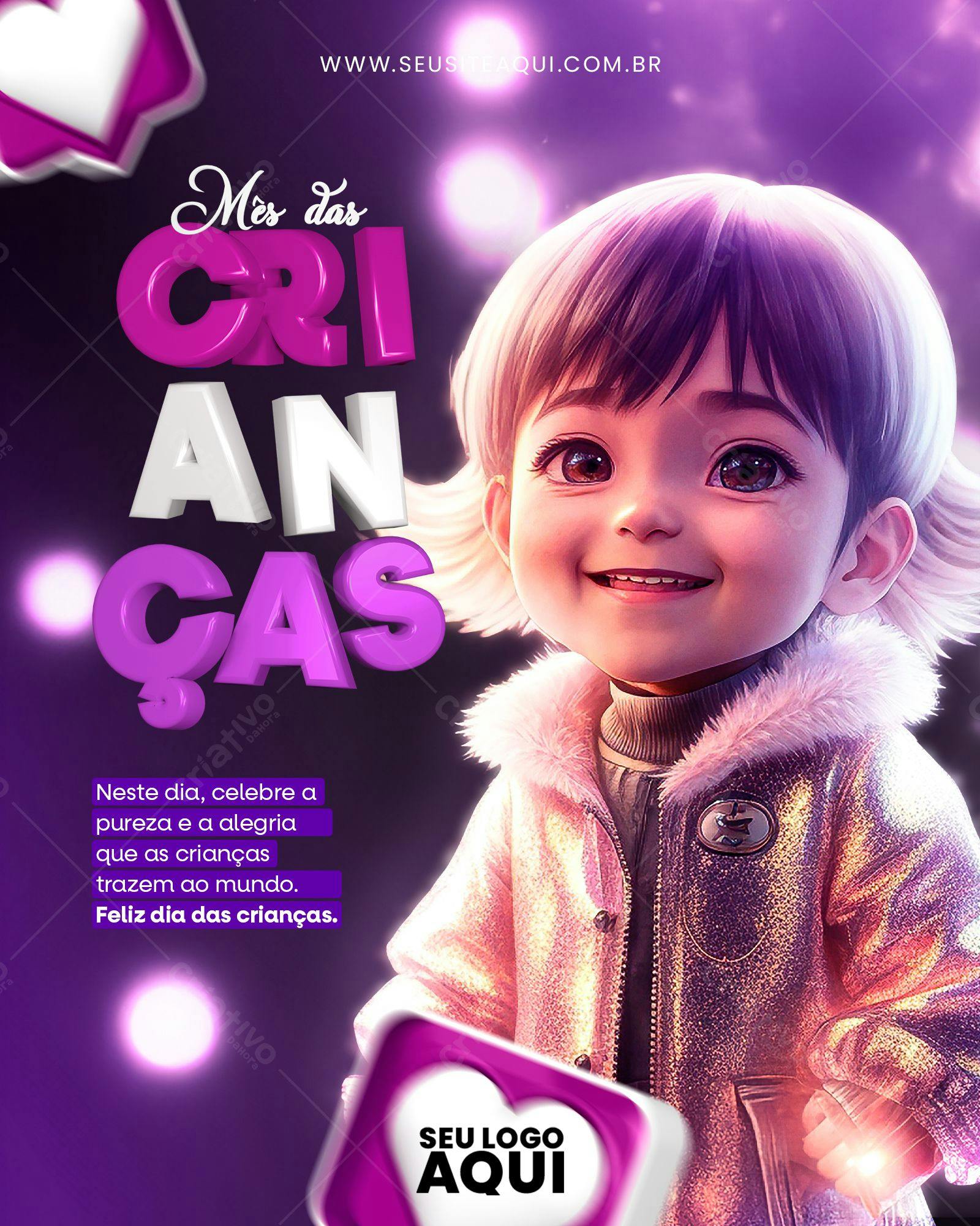 Post para o Dia das Crianças PSD Editável