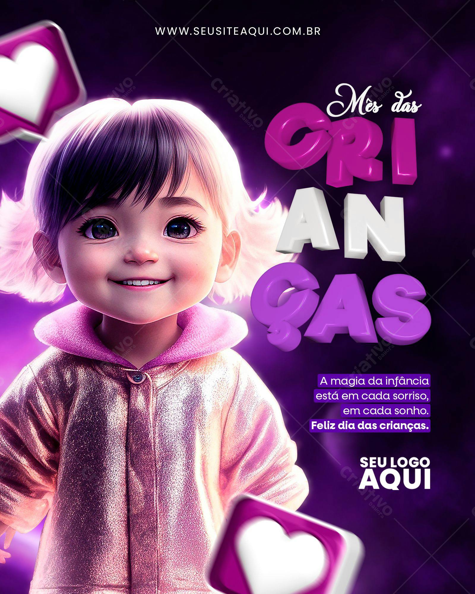 Arte para Dia das Crianças PSD Editável