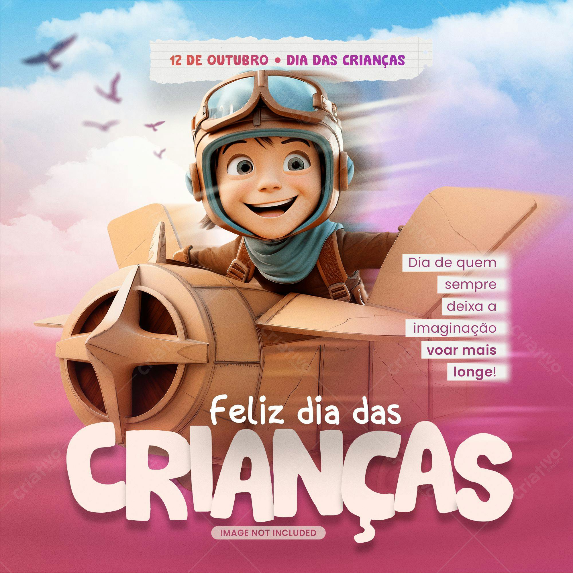 Post para o Dia das Crianças PSD Editável