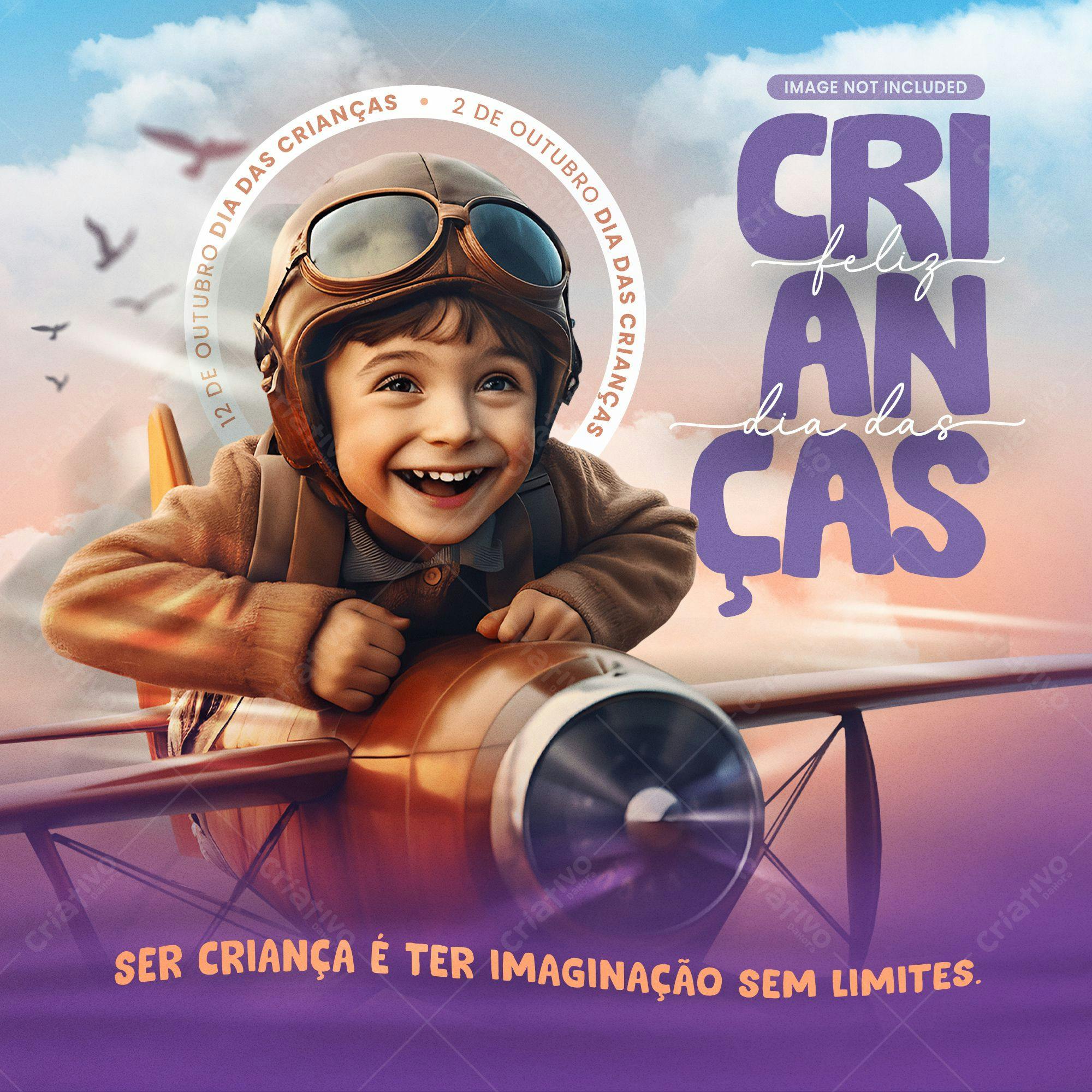 Post para o Dia das Crianças PSD Editável