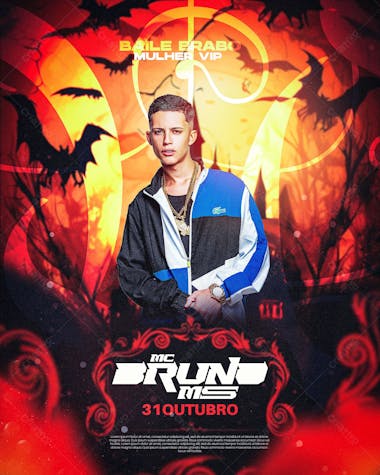 Flyer de halloween mc bruno ms feed