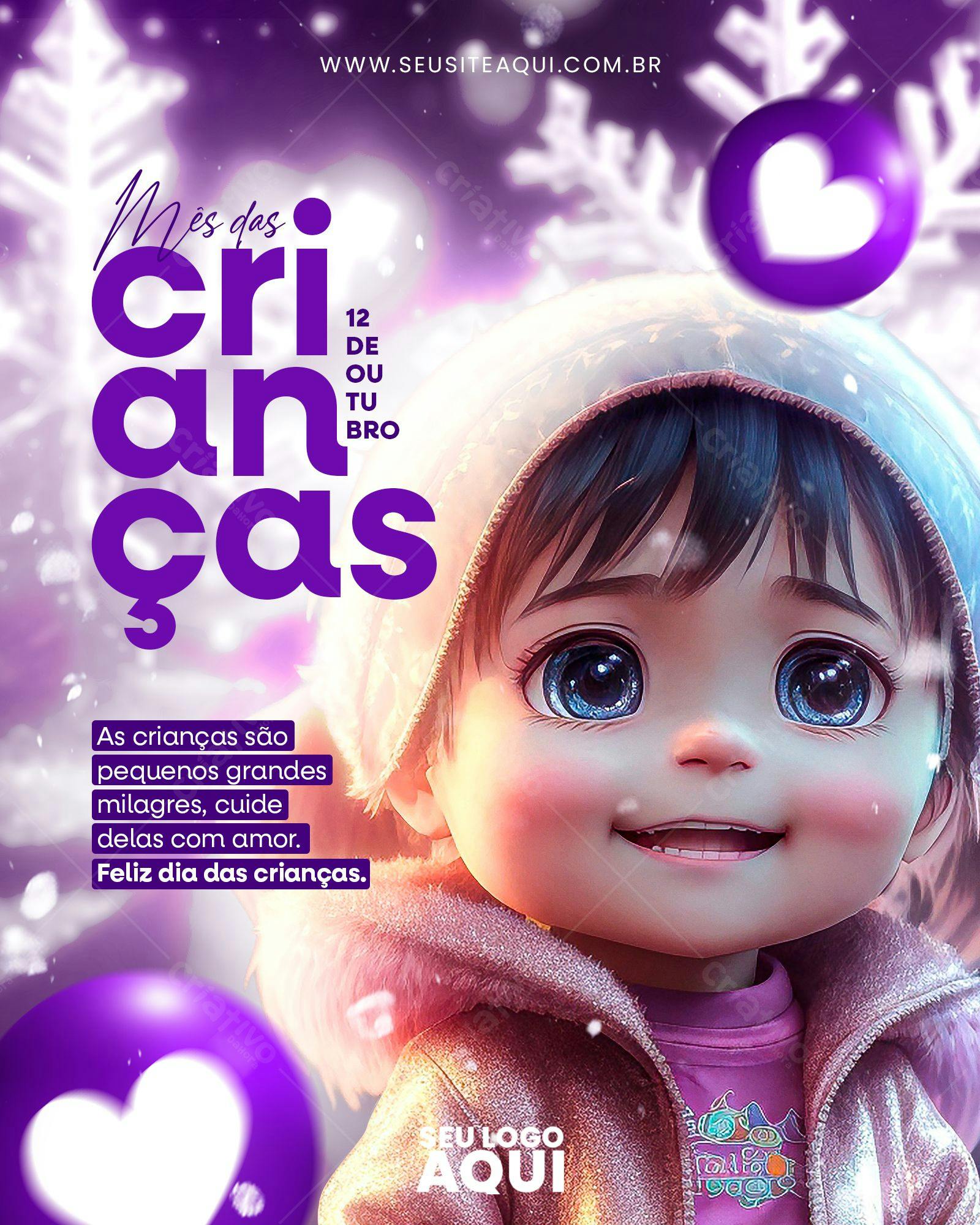 Arte para Dia das Crianças PSD Editável