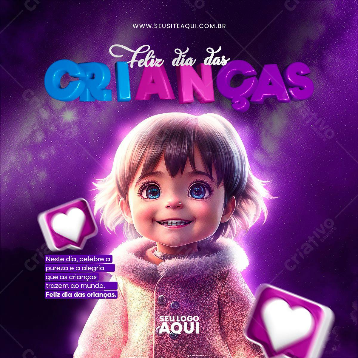 Post para Dia das Crianças PSD Editável