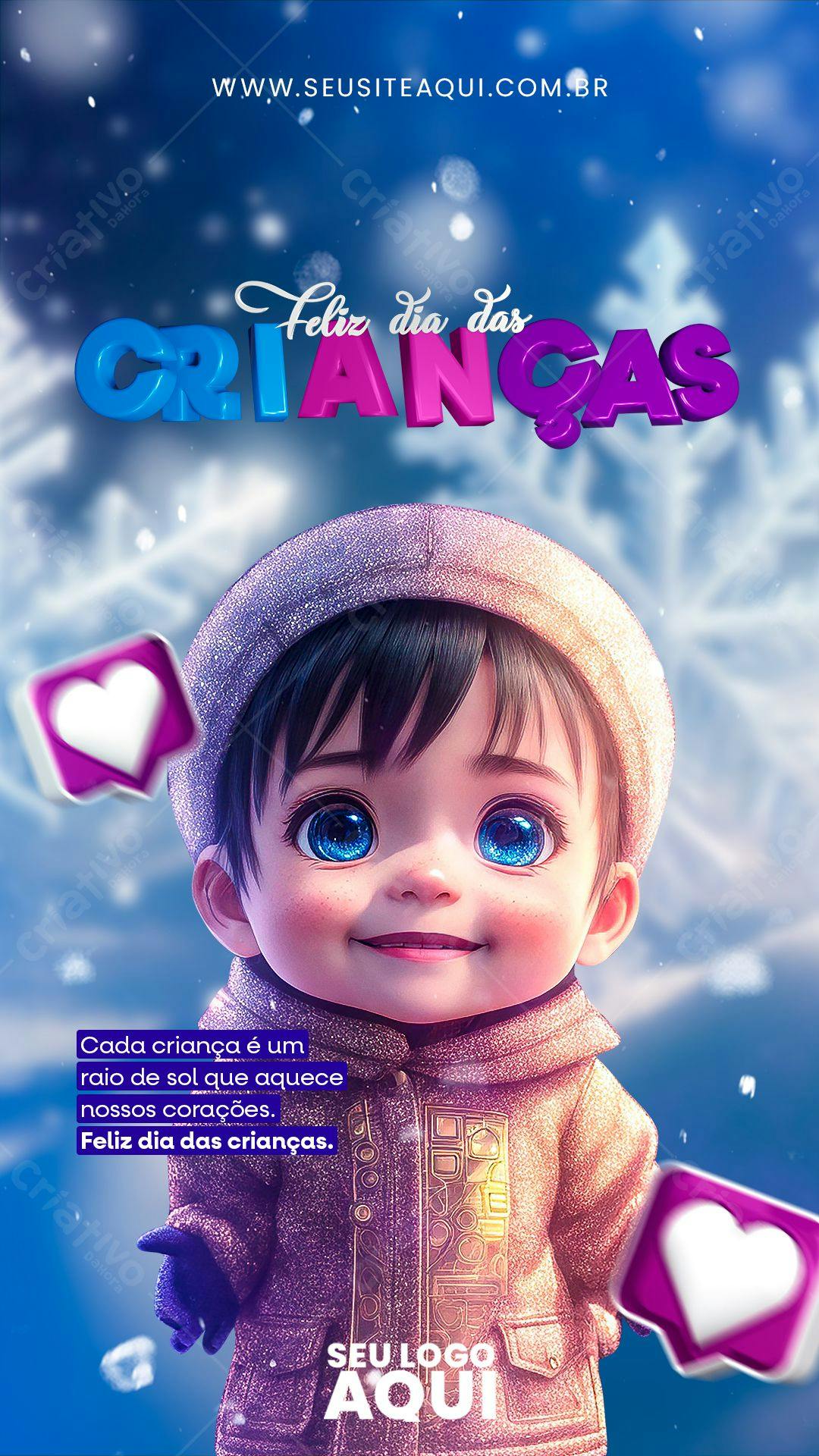 Arte Dia das Crianças PSD Editável