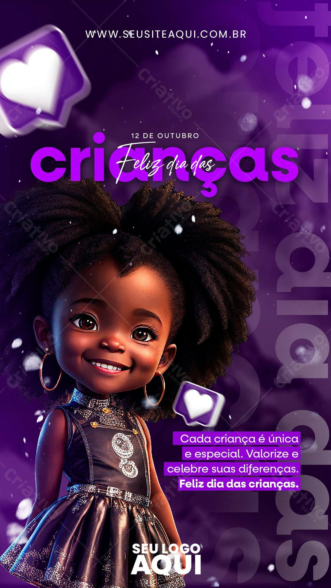 Post para Redes Sociais Dia das Crianças PSD Editável