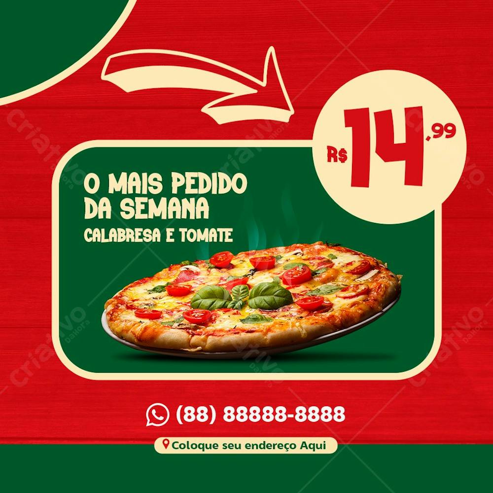 Os Mais Pedidos Da Semana Pizzaria Social Media Psd Editável