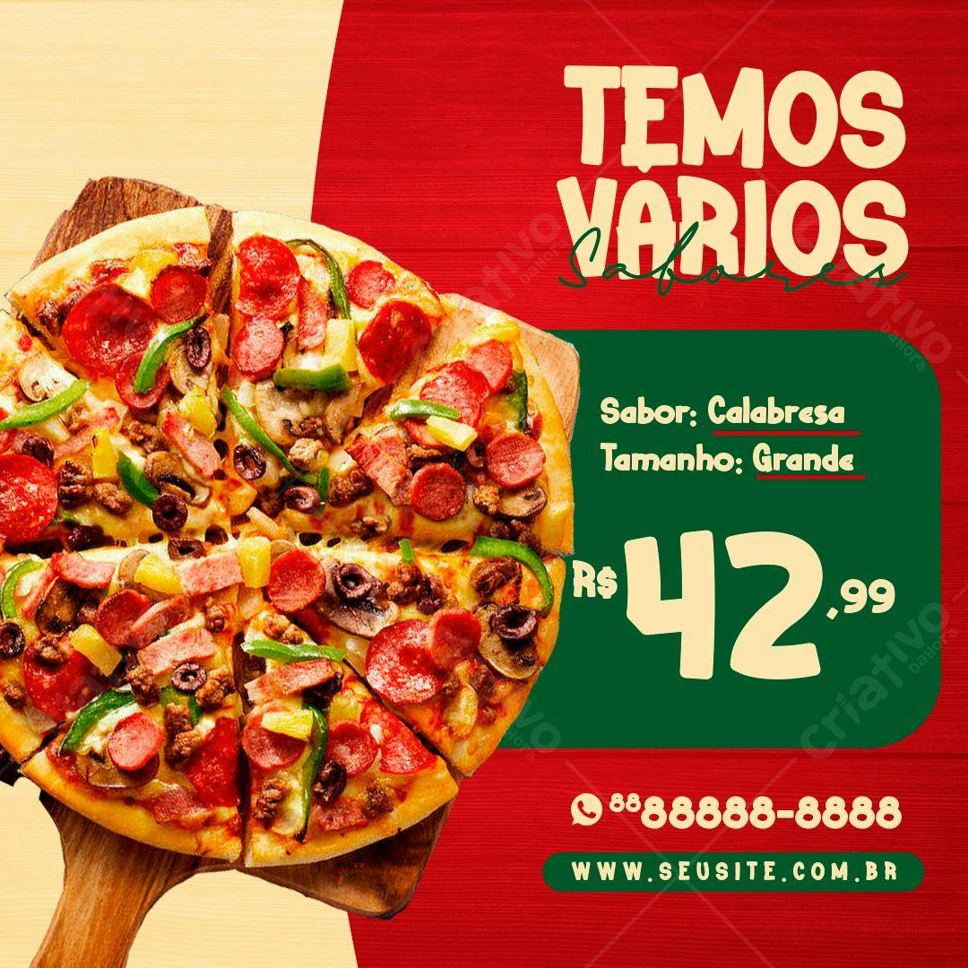 Template de Cardápio de Pizza PSD Editável