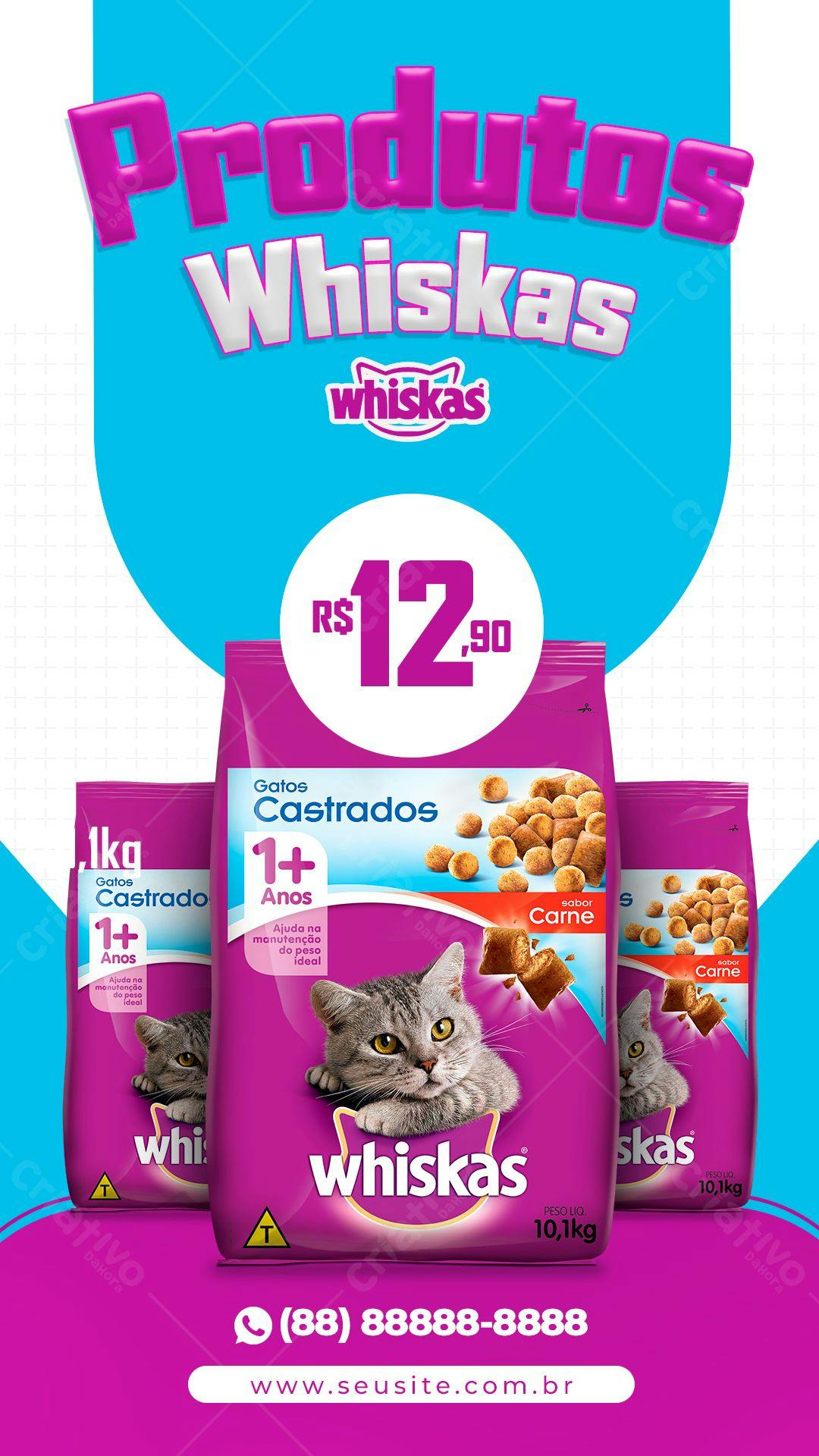 Banner para Produtos Whiskas PSD Editável