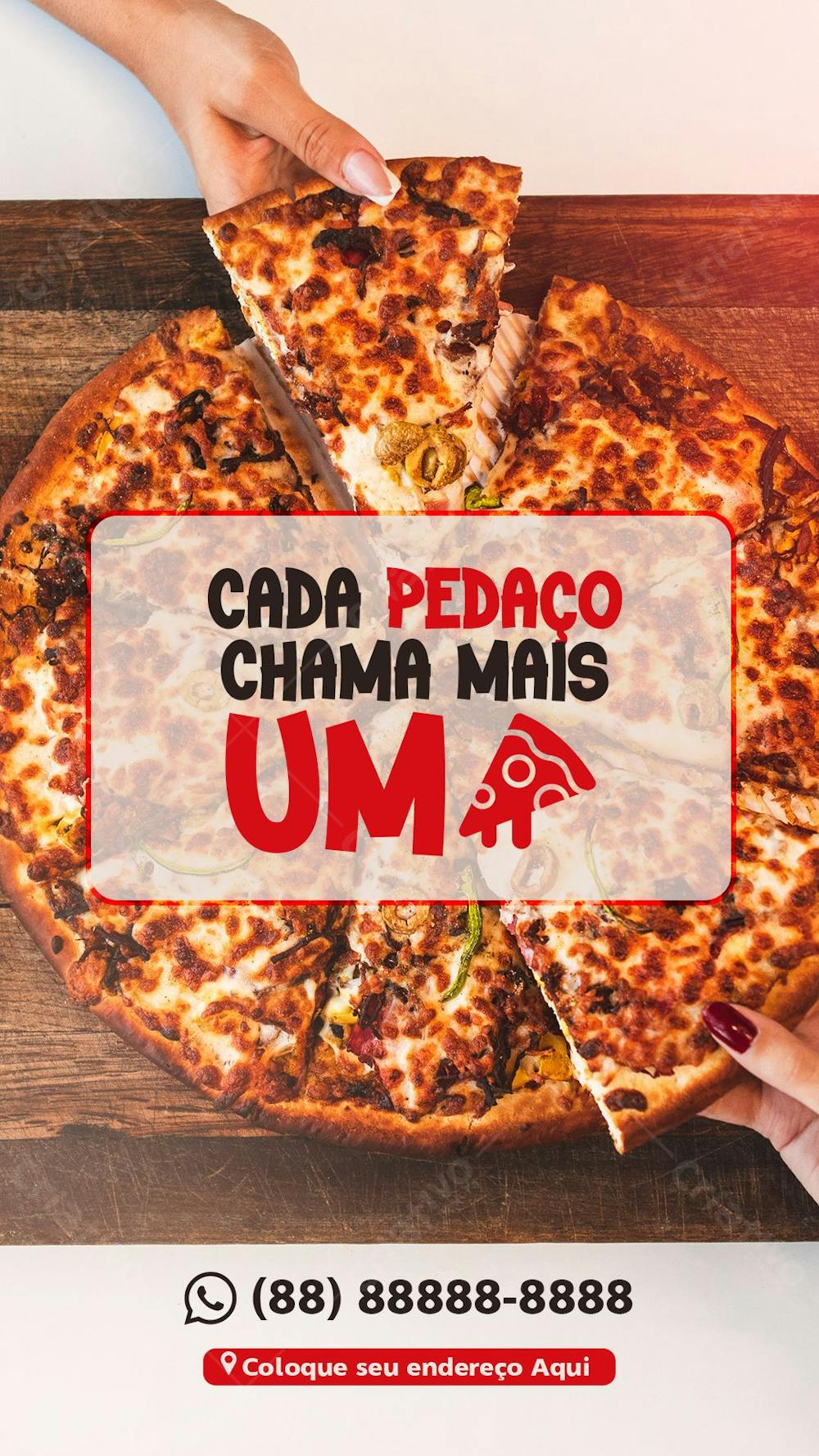 Stories Cada Pedaço Chamas Mais Um Frase Pizzaria Social Media Psd Editável