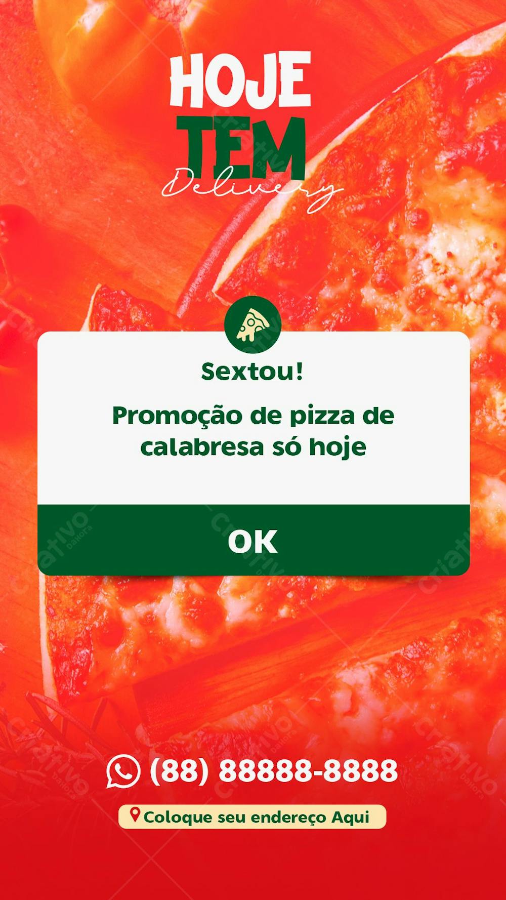 Stories Lembrete Sextou Promoção Pizzaria Social Media Psd Editável