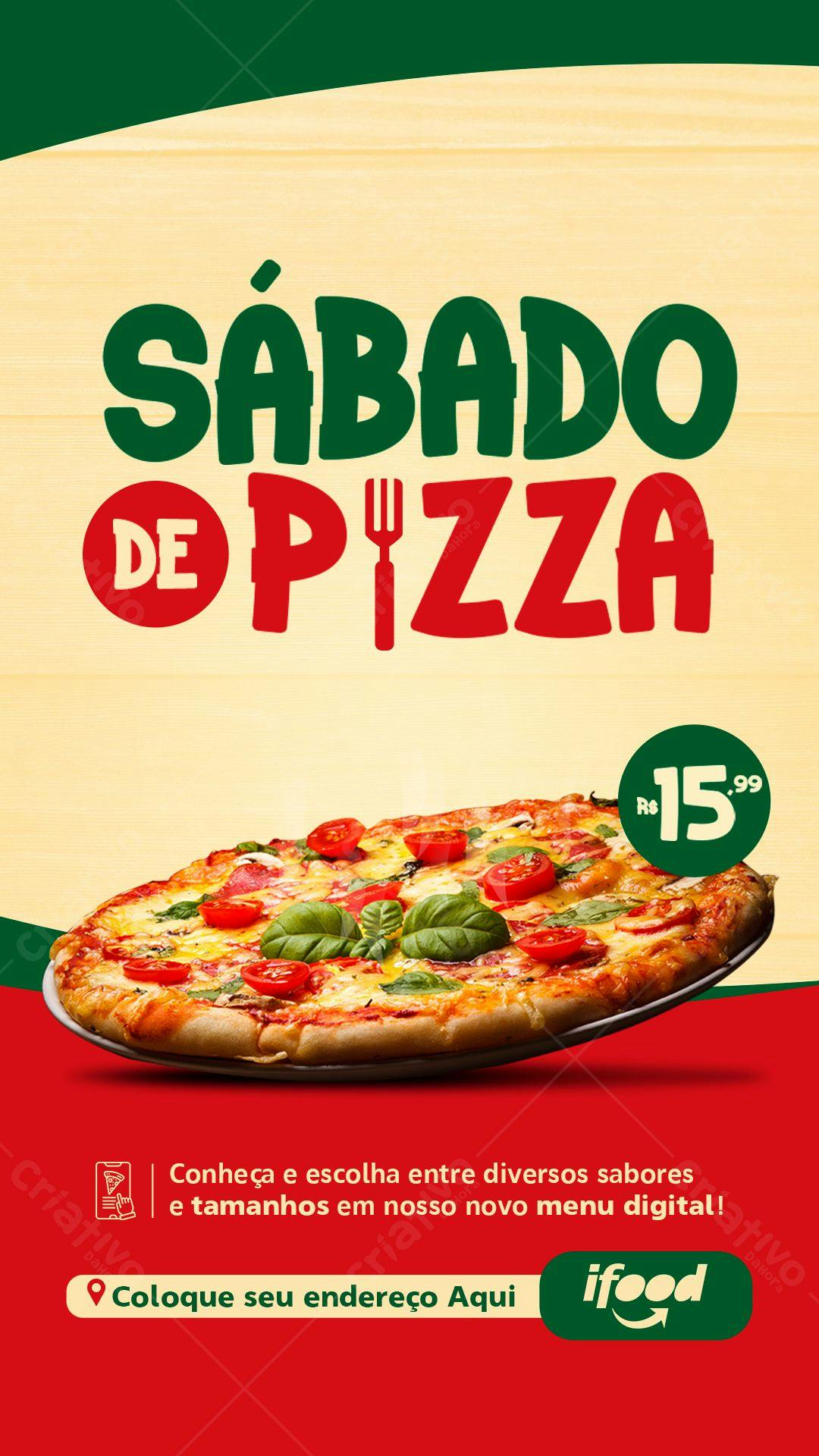 Cardápio Sábado de Pizza PSD Editável