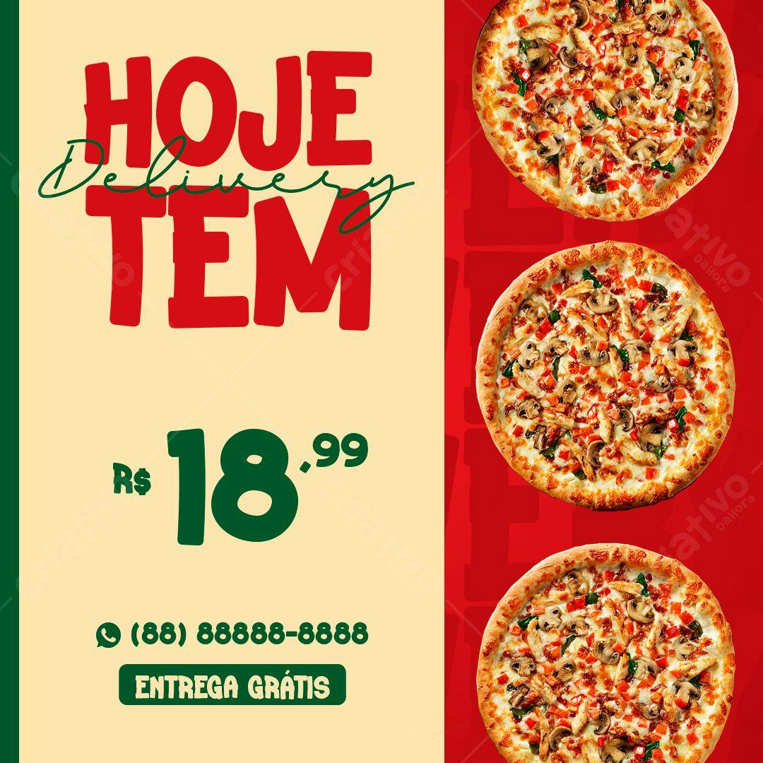 Template de Cardápio Pizza Delivery R$18,99 PSD Editável