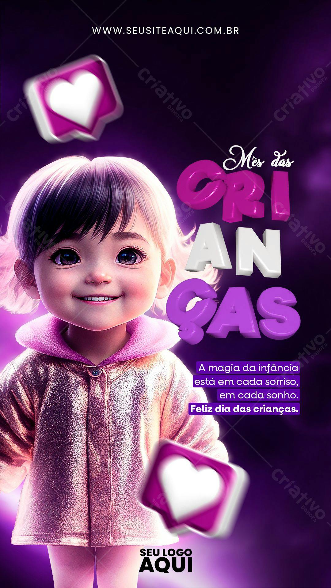 Arte para Dia das Crianças PSD Editável