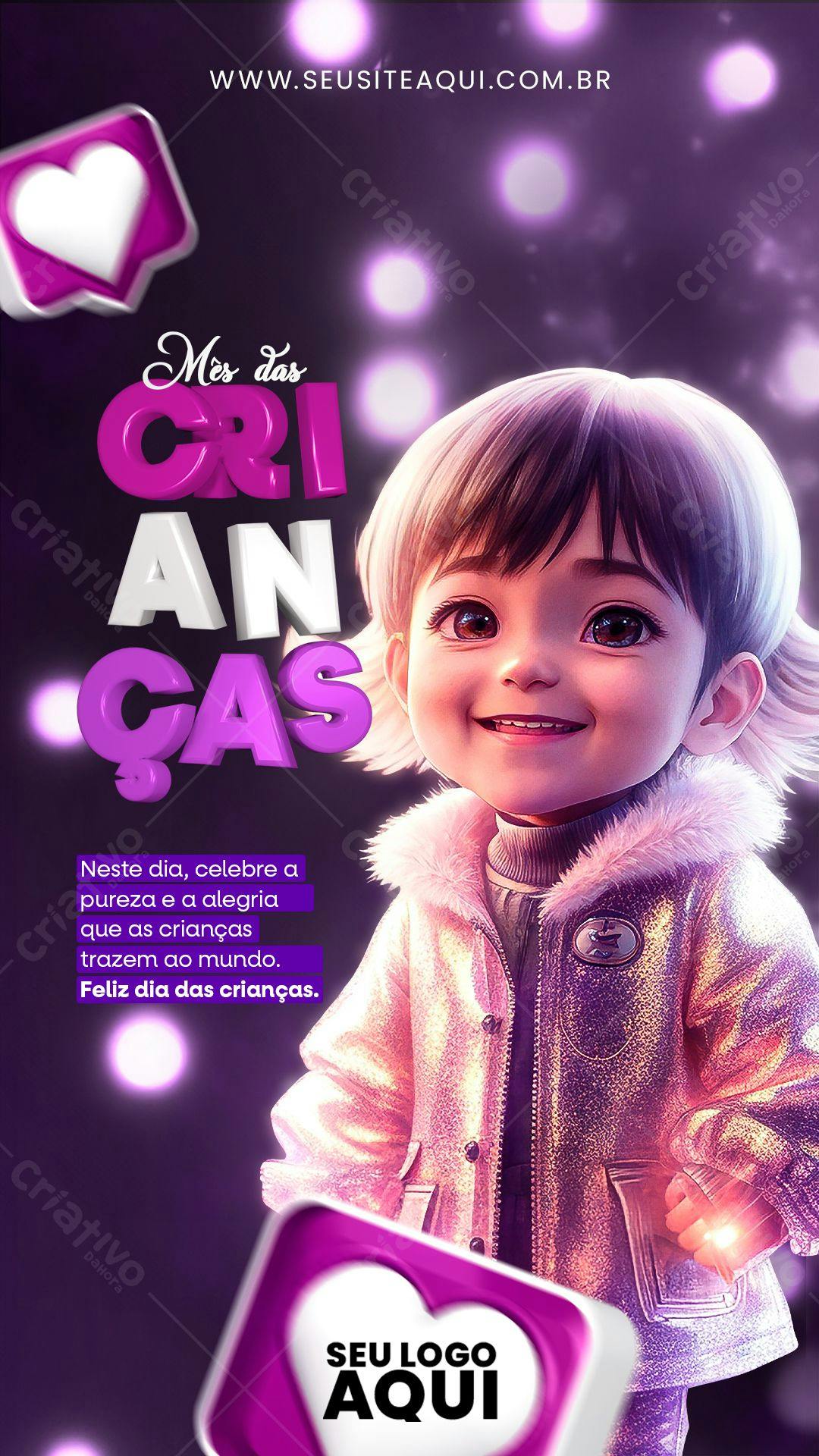 Flyer para o Dia das Crianças PSD Editável
