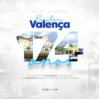 Post aniversário da cidade valença 174 anos