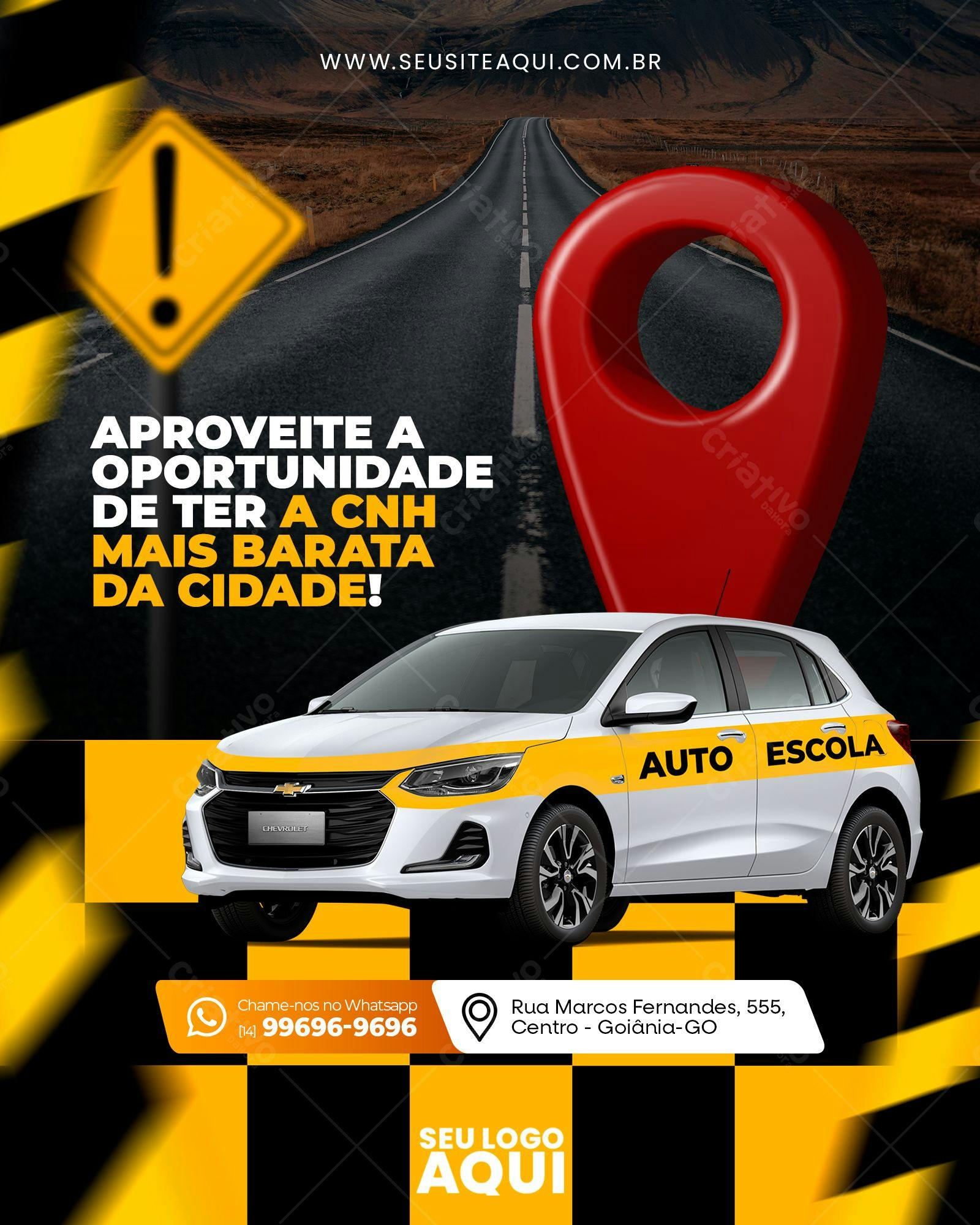 Template Flyer para Auto Escola PSD Editável