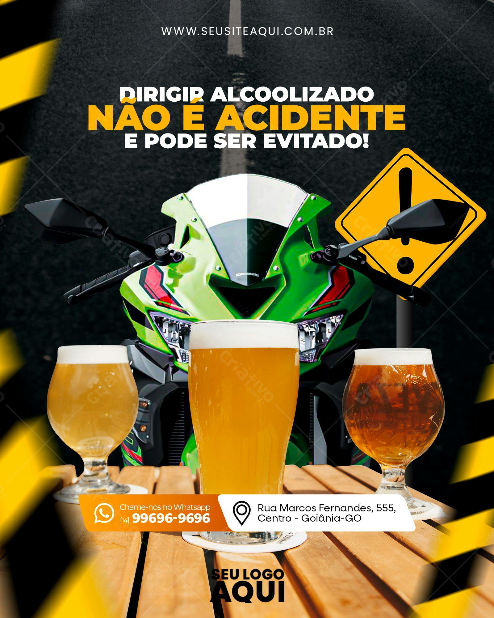 Flyer Contra o Álcool ao Volante PSD Editável