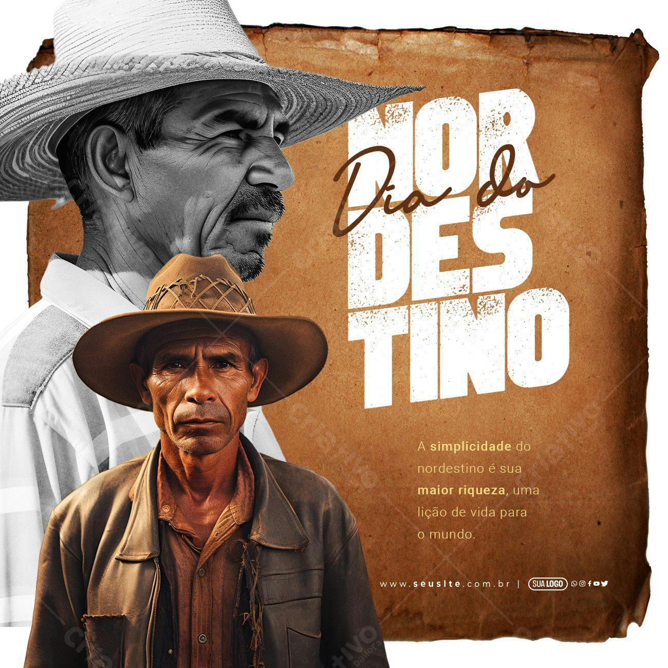 Post para o Dia do Nordestino PSD Editável
