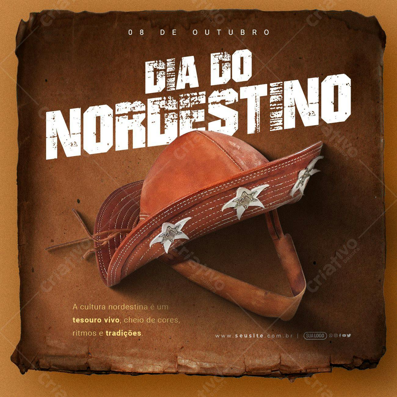 Post para o Dia do Nordestino PSD Editável