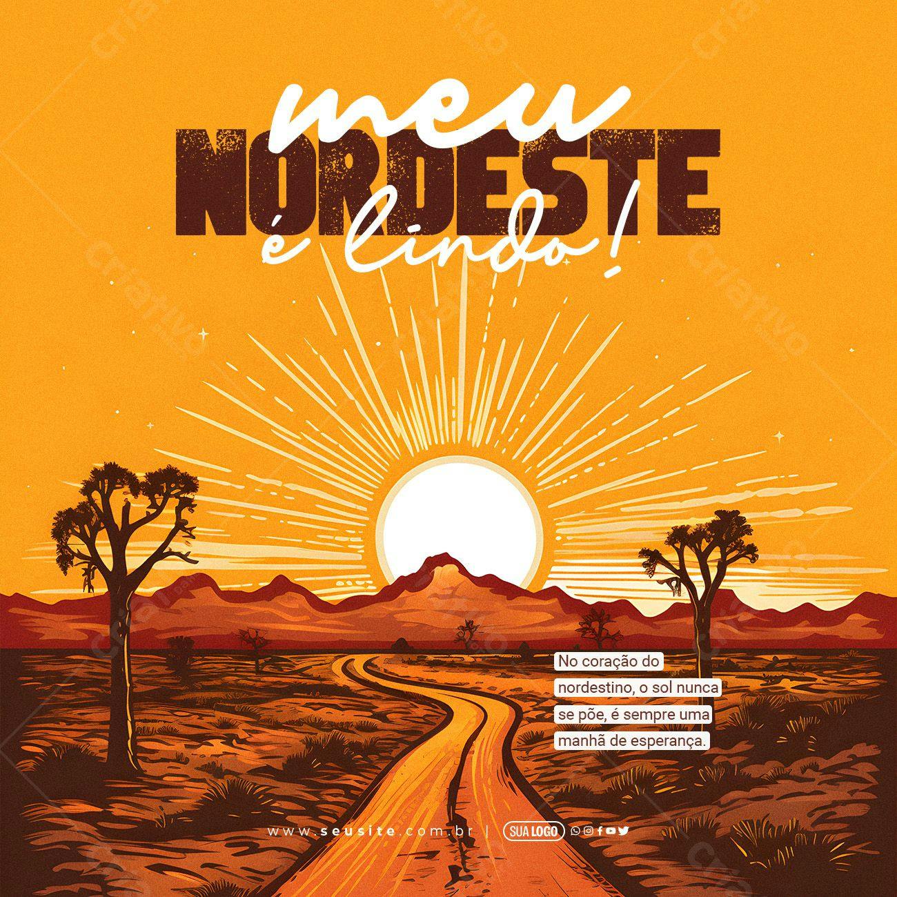 Post para Redes Sociais Nordeste Brasileiro PSD Editável