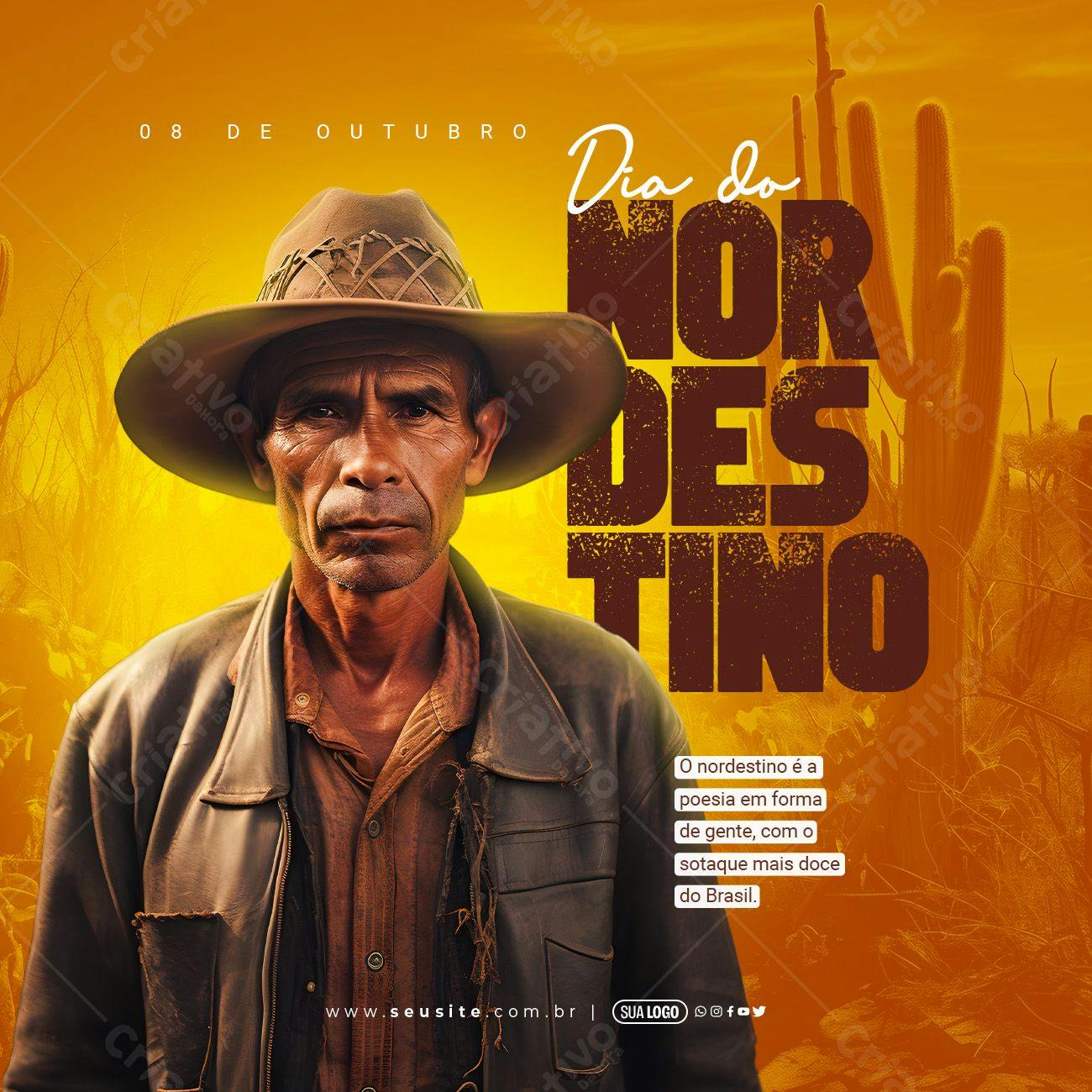 Post para Redes Sociais Dia do Nordestino PSD Editável