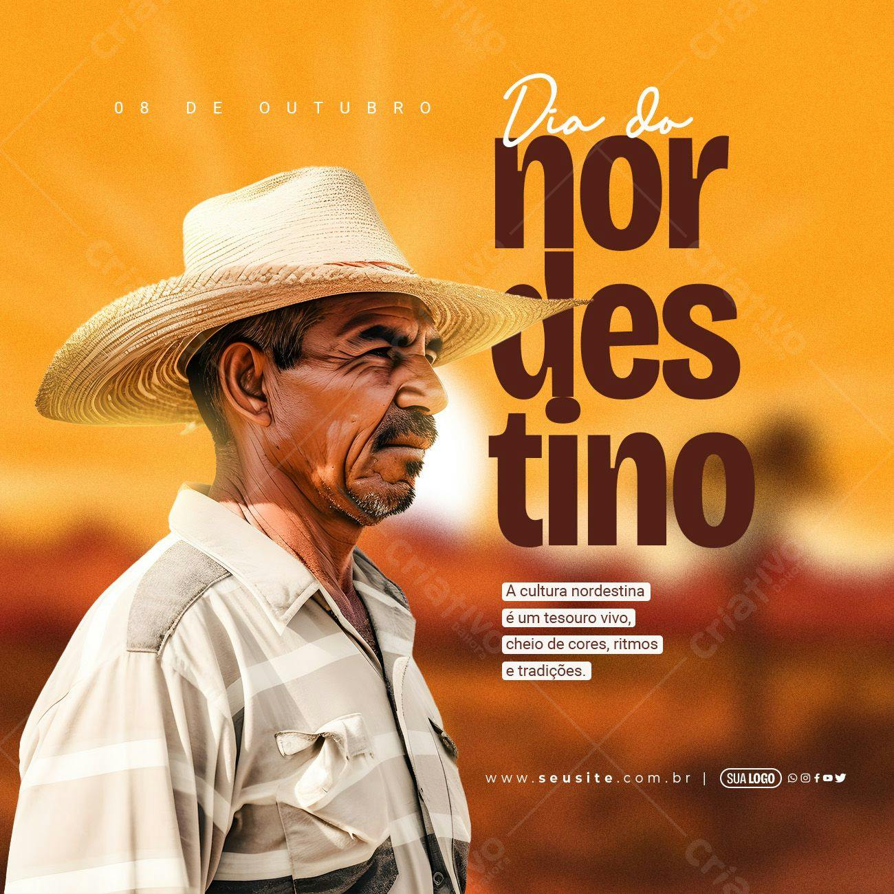 Post para Redes Sociais Dia do Nordestino PSD Editável